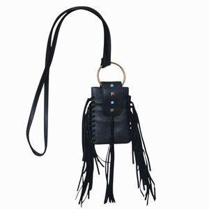 Mudd Black Fringe Crossbody Bag